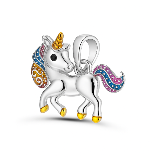 Srebrna zawieszka dla dziewczynki jednorożec 925