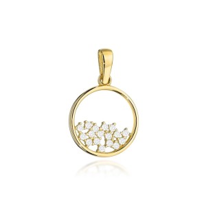 Zawieszka złota ring z cyrkoniami próba 585 