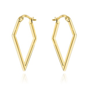Kolczyki złote gładkie w kształcie rombu próba 585 