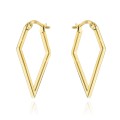 Kolczyki złote gładkie w kształcie rombu