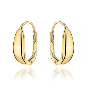 Kolczyki złote łezki klasyczne gładkie angielskie zapięcie 585