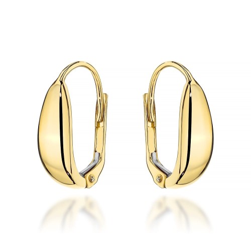 Kolczyki złote łezki klasyczne gładkie angielskie zapięcie 585