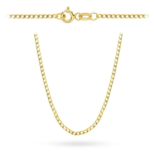 Łańcuszek złoty pr. 585 - splot pancerka diamentowana / nacinana 60 cm