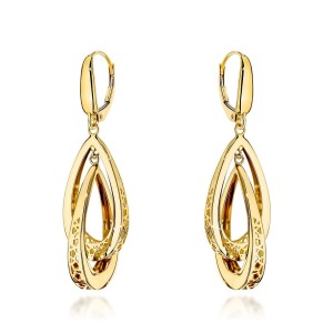 Kolczyki złote podwójne ażurowane łezki