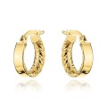Kolczyki złote kółka wewnętrznie żłobione