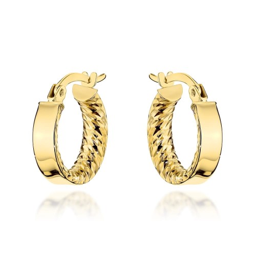 Kolczyki złote kółka wewnętrznie żłobione