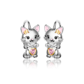 Kolczyki srebrne Kotki z kokardką dla dziewczynki angielskie zapięcie.png