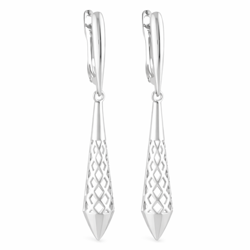 Kolczyki srebrne łezki wiszące ażurowe sopelki podłużne stal szlachetna