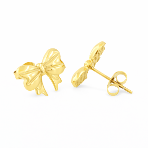 Kolczyki kokardki pozłacane stal szlachetna