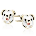 Kolczyki srebrne dla dziewczynki pieski srebro pozłacane sztyft