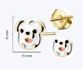 Kolczyki srebrne dla dziewczynki pieski srebro pozłacane sztyft