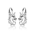 Kolczyki srebrne dla dziewczynki jednorożce gładkie rodowane angielskie