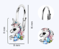 Kolczyki srebrne dla dzieci Jednorożce z cyrkoniami angielskie