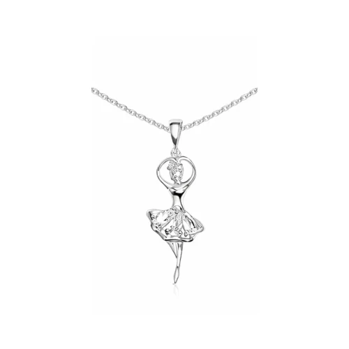 Zawieszka srebrna baletnica tancerka z cyrkoniami rodowana 925