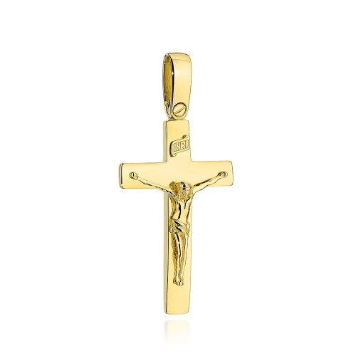 Krzyż złoty z ukrzyżowanym Jezusem