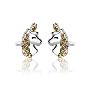 Srebrne kolczyki jednorożec dla dzieci wkrętki