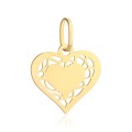 Zawieszka złota dwa serca i wzór pomiędzy