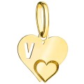Zawieszka złota literka V z serduszkiem