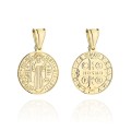 Medalik złoty dwustronny św. Benedykt średni