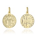 Medalik złoty dwustronny św. Benedykt duży