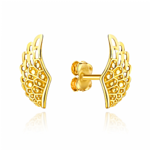 Kolczyki złote skrzydła sztyft próba 585