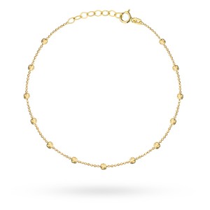 Bransoletka złota kulkowa z diamentowanymi kulkami