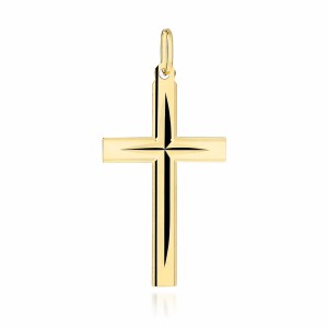 Krzyżyk złoty żłobiony