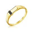 Pierścionek złoty sygnet z czarnym kamieniem