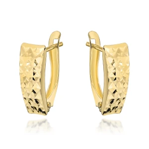 Kolczyki złote ozdobione diamentowaniem pr. 375
