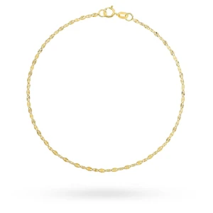 Bransoletka złota delikatne diamentowane owale na nogę