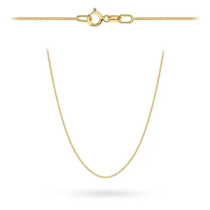 Łańcuszek złoty pr. 375 - splot pancerka gładka 45 cm super lekki