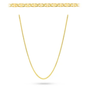 Łańcuszek złoty pr. 375 o splocie gucci płaski 50 cm