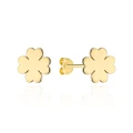 Kolczyki złote czterolistne koniczynki 8mm