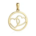 Zawieszka złota dwa serca w kole
