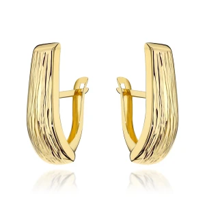 Kolczyki złote wydłużone żłobione pr. 585