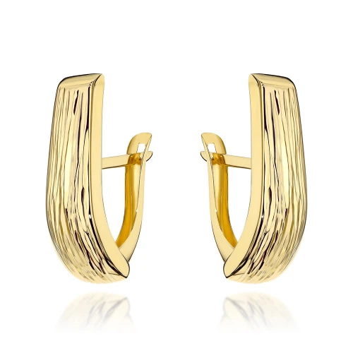 Kolczyki złote wydłużone żłobione pr. 375