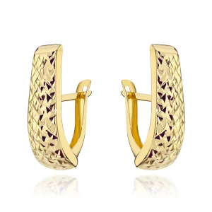 Kolczyki złote wydłużone diamentowane pr. 375