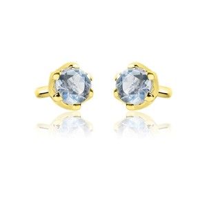 Złote kolczyki kamień księżycowy  585 sztyft