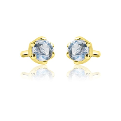 Złote kolczyki kamień księżycowy  585 sztyft