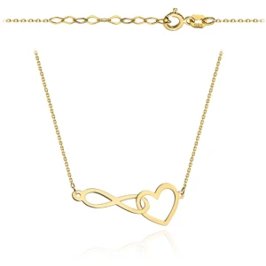 Celebrytka naszyjnik splecione serce i nieskończoność super lekka