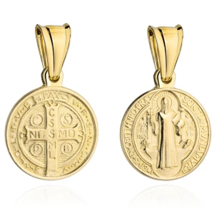 Medalik złoty Święty Benedykt bardzo duży