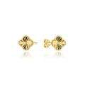 Kolczyki złote diamentowana koniczynka 6 mm pr. 375