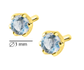 Złote kolczyki kamień księżycowy  585 sztyft rozmiar kamienia 3 mm
