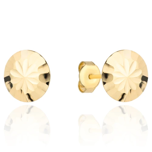 Kolczyki złote kółka diamentowane super lekkie 8 mm próba 585