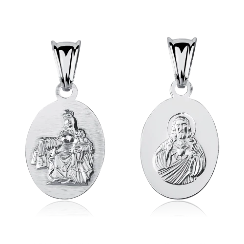 Srebrny medalik Jezus i Matka Boska 925