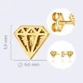 Kolczyki złote diamentowane diamenciki sztyft 585