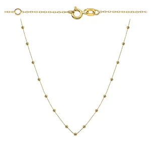 Naszyjnik złote diamentowane kulki 47+3 cm próba 585