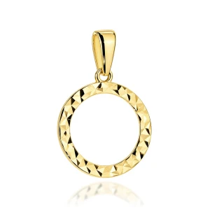 Zawieszka złota ring zdobiony diamentowaniem