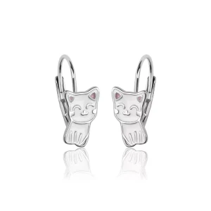 Kolczyki srebrne kotki dla dziewczynki angielskie