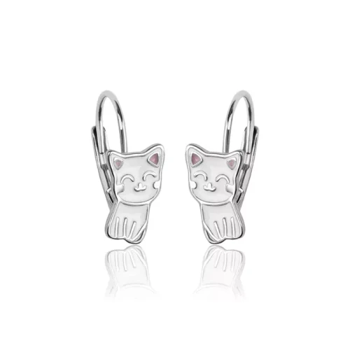 Kolczyki srebrne kotki dla dziewczynki angielskie.webp-alola